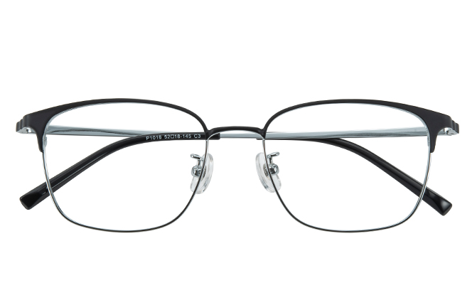 Glasseslit 100381 Browline Titanium Eyeglasses C3, Silver frame, view 2