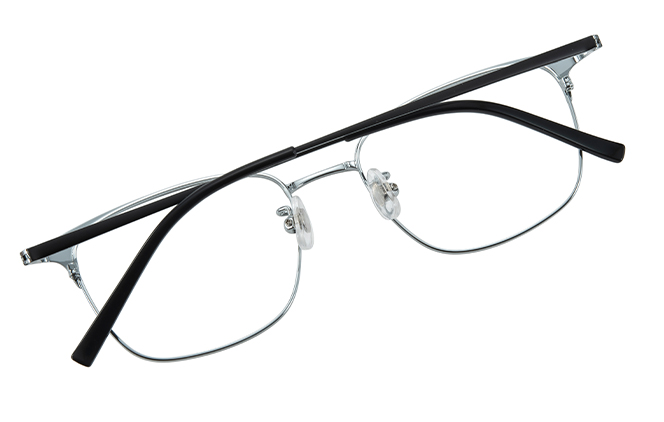 Glasseslit 100381 Browline Titanium Eyeglasses C3, Silver frame, view 3