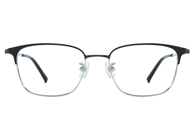 Glasseslit 100381 Browline Titanium Eyeglasses C3, Silver frame, view 4