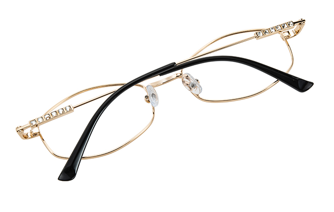 Glasseslit 100383 Geometric Eyeglasses C1, Gold frame, view 3
