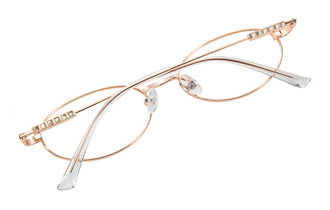 Glasseslit 100384 Oval Eyeglasses C4, Rose Gold frame, view 3