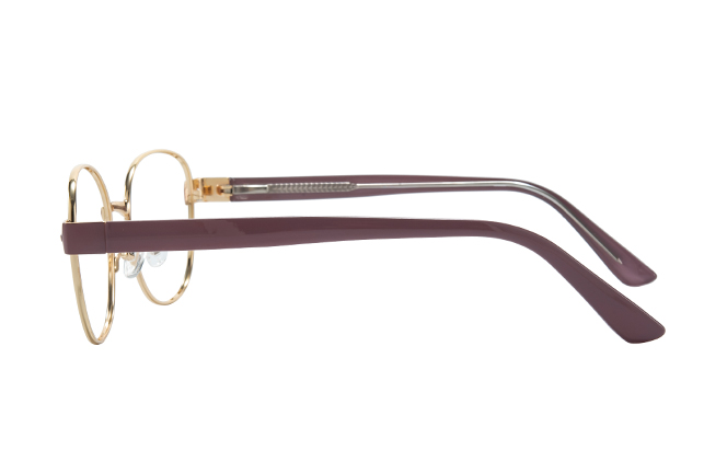 Glasseslit 100386 Round Spring Hinge Eyeglasses C5, Purple frame, view 5