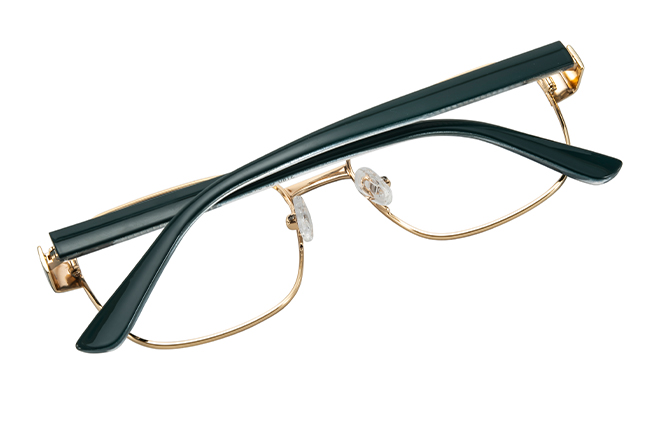 Glasseslit 100387 Square Spring Hinge Eyeglasses C5, Green frame, view 3