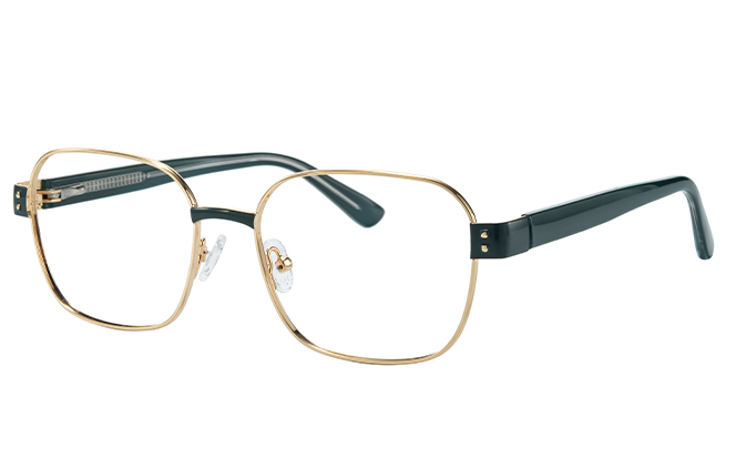 Glasseslit 100387 Square Spring Hinge Eyeglasses C5, Green frame