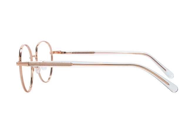 Glasseslit 100388 Round Spring Hinge Eyeglasses C3, Rose Gold frame, view 5