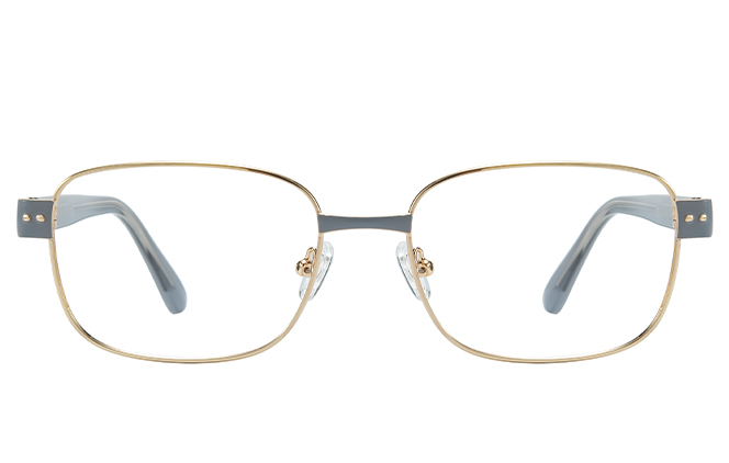 Glasseslit 100390 Rectangle Spring Hinge Eyeglasses C4, Gold frame, view 4