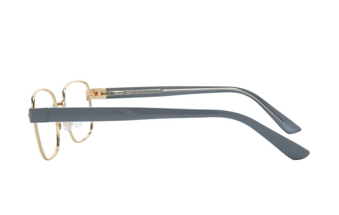 Glasseslit 100390 Rectangle Spring Hinge Eyeglasses C4, Gold frame, view 5