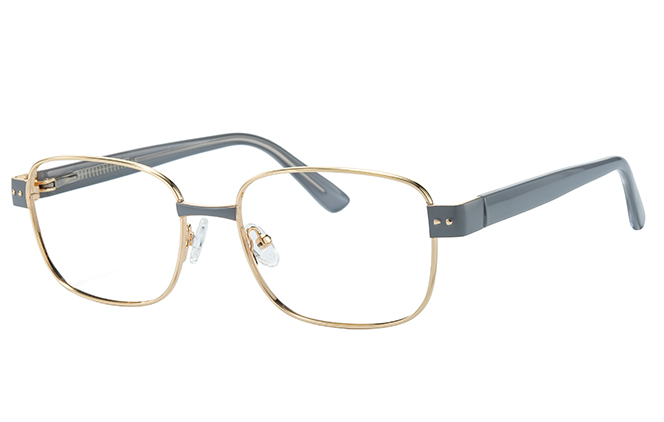 Glasseslit 100390 Rectangle Spring Hinge Eyeglasses C4, Gold frame