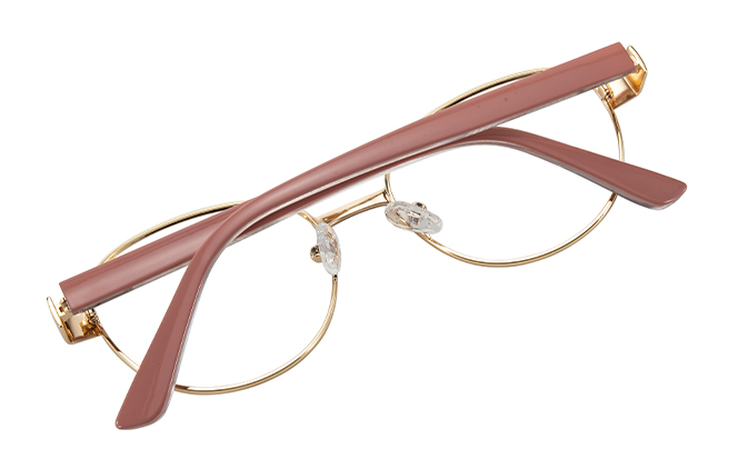 Glasseslit 100391 Round Spring Hinge Eyeglasses C3, Gold frame, view 3