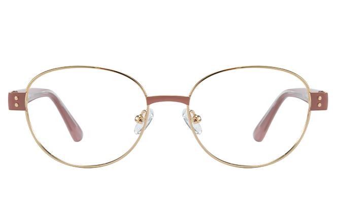 Glasseslit 100391 Round Spring Hinge Eyeglasses C3, Gold frame, view 4