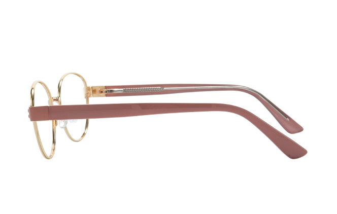 Glasseslit 100391 Round Spring Hinge Eyeglasses C3, Gold frame, view 5