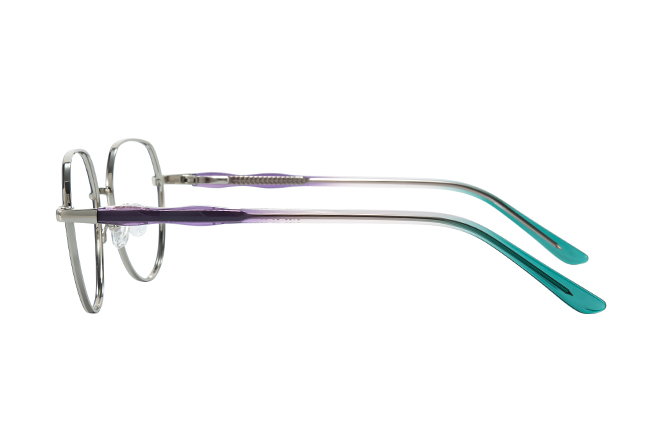 Glasseslit 100392 Geometric Spring Hinge Eyeglasses C6, Purple frame, view 5