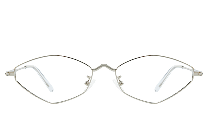 Glasseslit 100394 Geometric Spring Hinge Eyeglasses C3, Silver frame, view 4