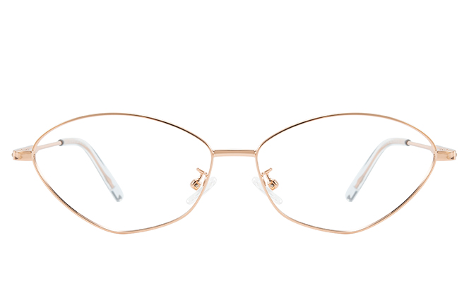 Glasseslit 100395 Geometric Spring Hinge Eyeglasses C4, Rose Gold frame, view 4