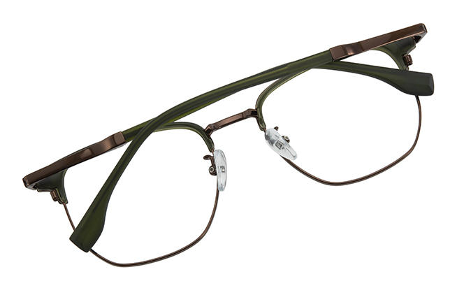 Glasseslit 100397 Browline Eyeglasses C13, Green frame, view 3