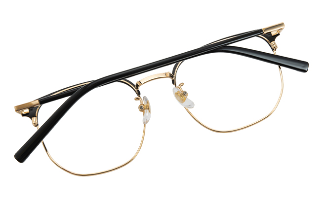 Glasseslit 100400 Browline Eyeglasses C4, Black frame, view 3