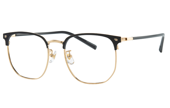 Glasseslit 100400 Browline Eyeglasses C4, Black frame