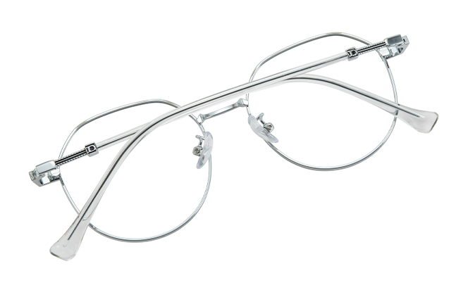 Glasseslit 100401 Geometric Eyeglasses C2, Silver frame, view 3