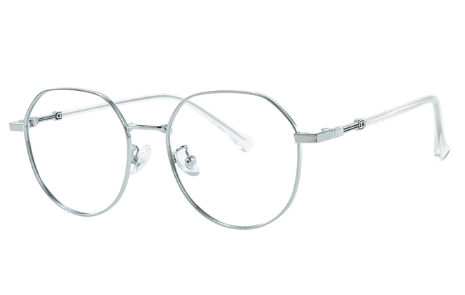 Glasseslit 100401 Geometric Eyeglasses C2, Silver frame