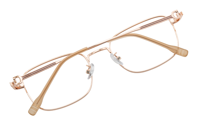 Glasseslit 100403 Rectangle Eyeglasses C6, Brown frame, view 3