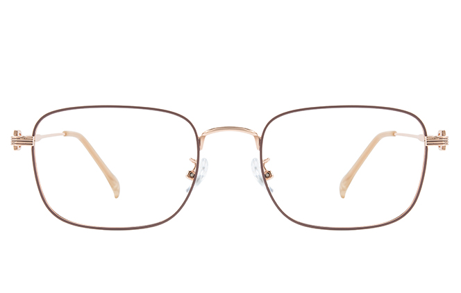 Glasseslit 100403 Rectangle Eyeglasses C6, Brown frame, view 4