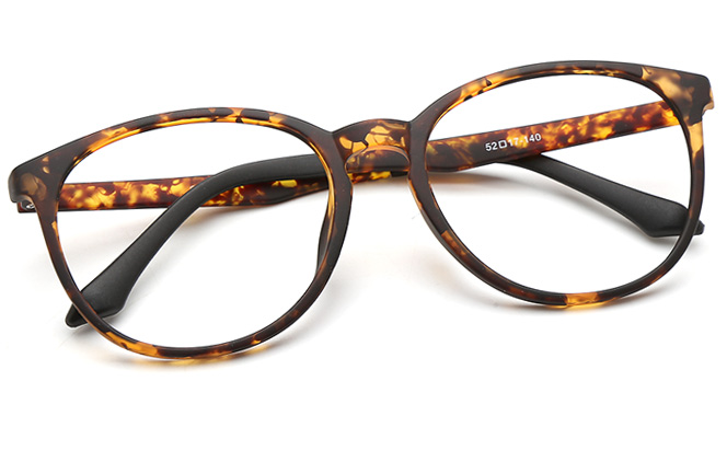 Glasseslit Selena Round Eyeglasses C8, Tortoiseshell frame, view 3
