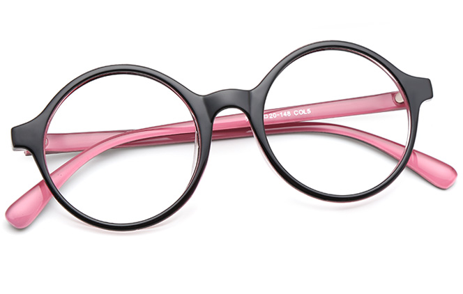Glasseslit Angie Round Eyeglasses C5, Purple frame, view 3