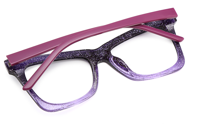 Glasseslit 200587 Cateye Spring hinge Glasses C5, Purple frame, view 3