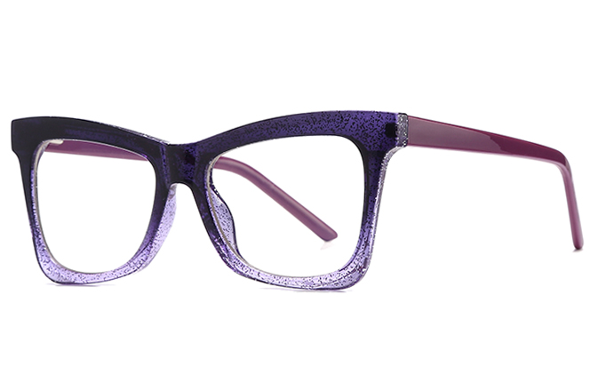 Glasseslit 200587 Cateye Spring hinge Glasses C5, Purple frame