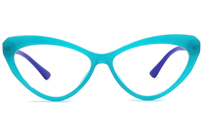 Glasseslit 200603 Cateye Spring Hinge Eyeglasses C4, Blue frame, view 4