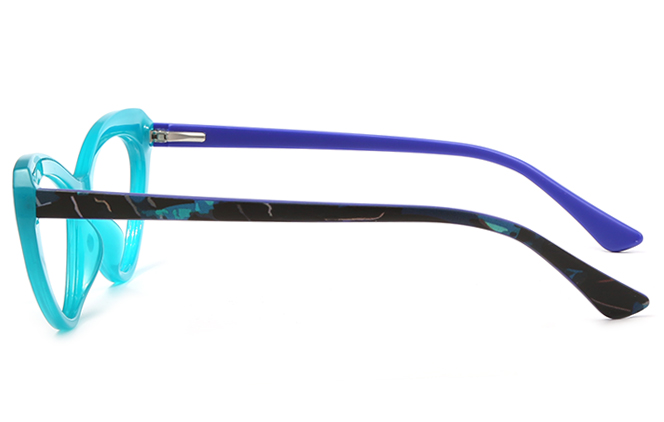 Glasseslit 200603 Cateye Spring Hinge Eyeglasses C4, Blue frame, view 5