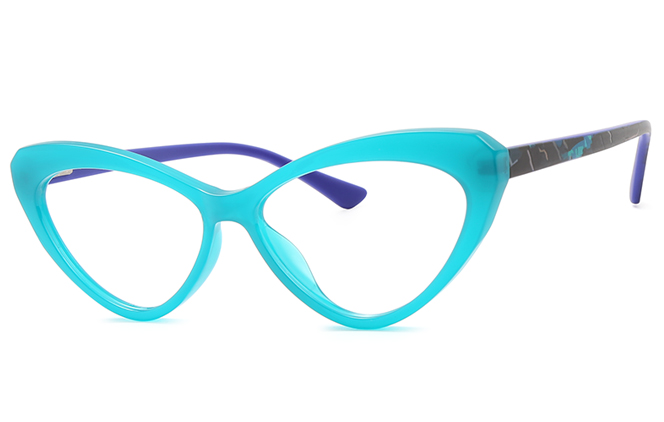 Glasseslit 200603 Cateye Spring Hinge Eyeglasses C4, Blue frame