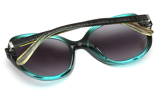 Glasseslit 200619 Round Sunglasses C3, Green frame, view 3