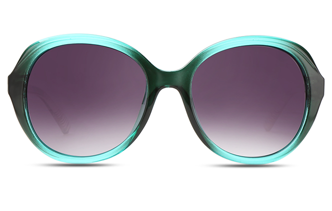 Glasseslit 200619 Round Sunglasses C3, Green frame, view 4