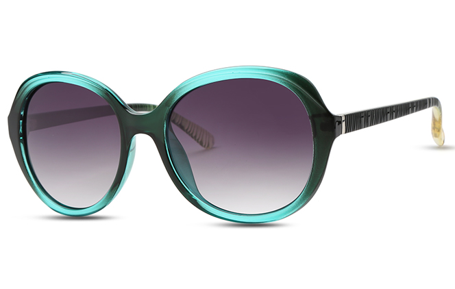 Glasseslit 200619 Round Sunglasses C3, Green frame