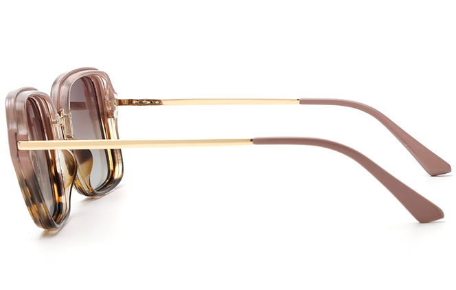 Glasseslit 200634 Square Spring Hinge Magnetic Clip on Eyeglasses C3, Brown frame, view 5