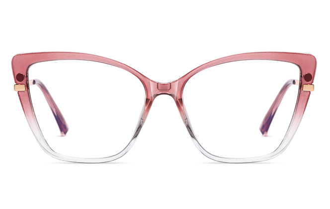 Glasseslit 200635 Cateye Spring Hinge Magnetic Clip on Eyeglasses C5, Red frame, view 3