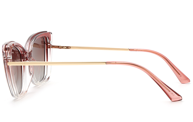 Glasseslit 200635 Cateye Spring Hinge Magnetic Clip on Eyeglasses C5, Red frame, view 5