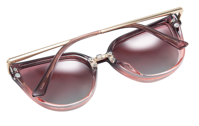 Glasseslit 200636 Cateye Spring Hinge Magnetic Clip on Eyeglasses C5, Brown frame, view 3