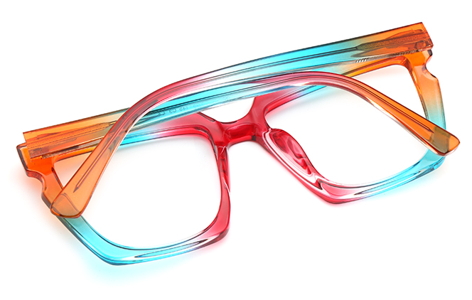 Glasseslit 200640 Square Spring Hinge Eyeglasses C3, Rainbow frame, view 3