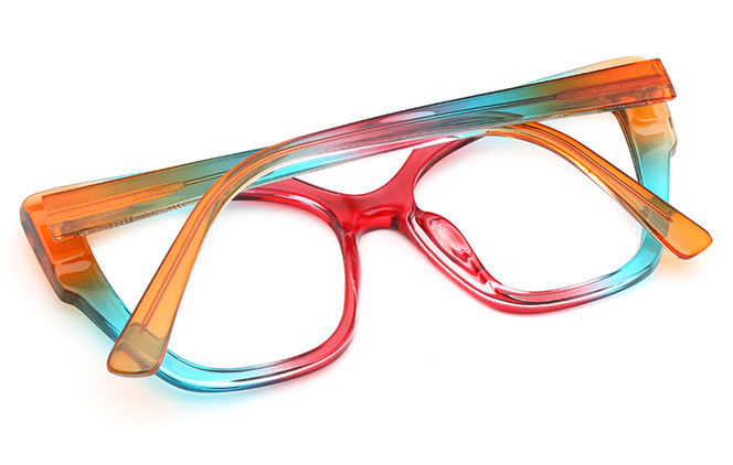 Glasseslit 200643 Cateye Spring Hinge Eyeglasses C3, Rainbow frame, view 3