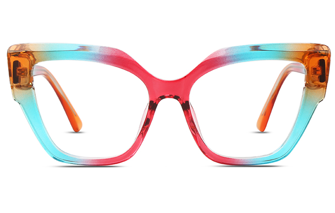Glasseslit 200643 Cateye Spring Hinge Eyeglasses C3, Rainbow frame, view 4
