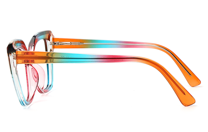 Glasseslit 200643 Cateye Spring Hinge Eyeglasses C3, Rainbow frame, view 5