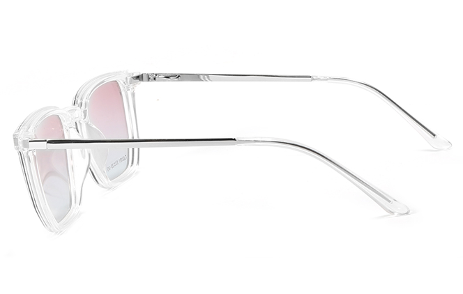 Glasseslit 200675 Square Magnetic Clip on Glasses C5, Clear frame, view 5