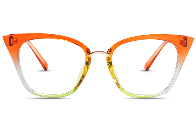 Glasseslit 200679 Cateye Spring Hinge Eyeglasses C6, Rainbow frame, view 4