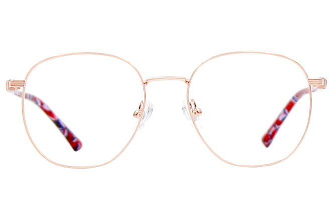 Glasseslit 200721 Round Spring Hinges Eyeglasses C3, Rose Gold frame, view 4