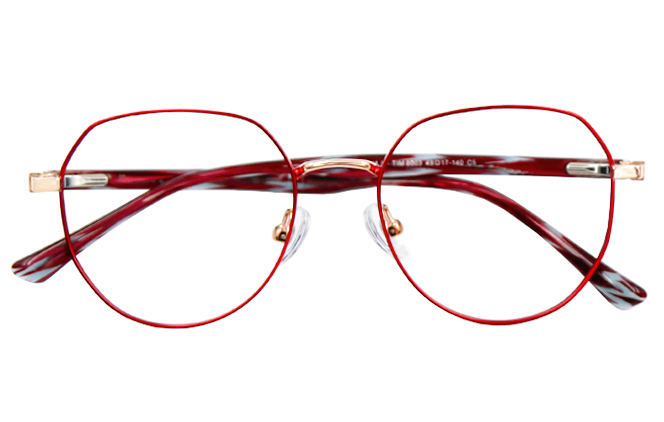 Glasseslit 200722 Geometric Spring Hinges Eyeglasses C6, Pink frame, view 2