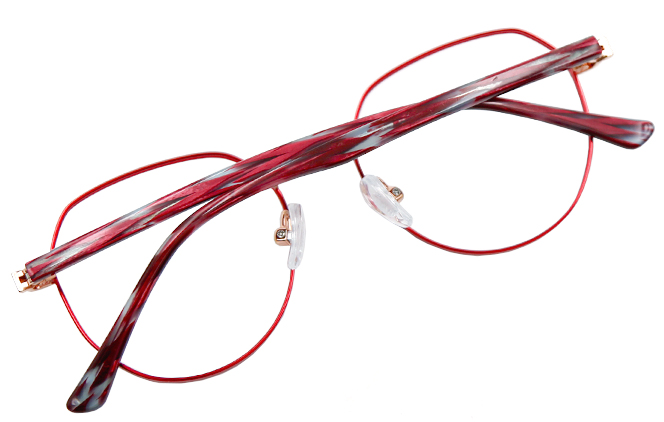 Glasseslit 200722 Geometric Spring Hinges Eyeglasses C6, Pink frame, view 3