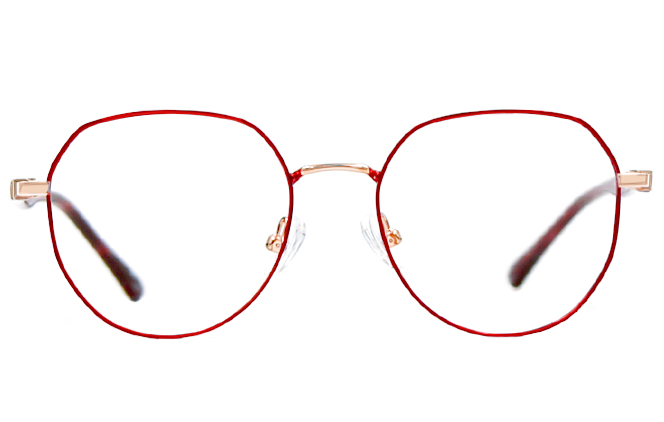 Glasseslit 200722 Geometric Spring Hinges Eyeglasses C6, Pink frame, view 4