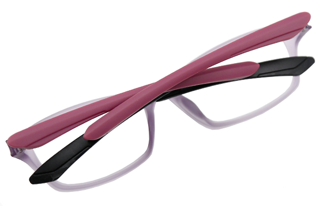 Glasseslit 200734 Rectangle Eyeglasses C5, Purple frame, view 3